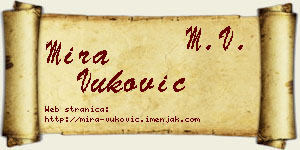 Mira Vuković vizit kartica